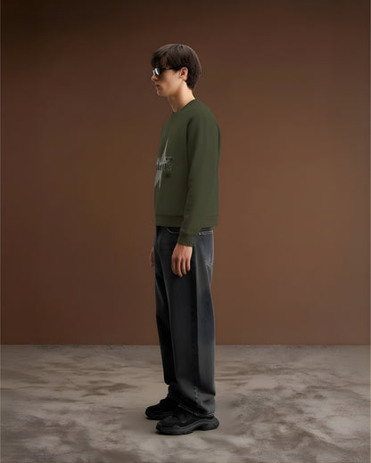 Green Olive Star Unisex Sweatshirt