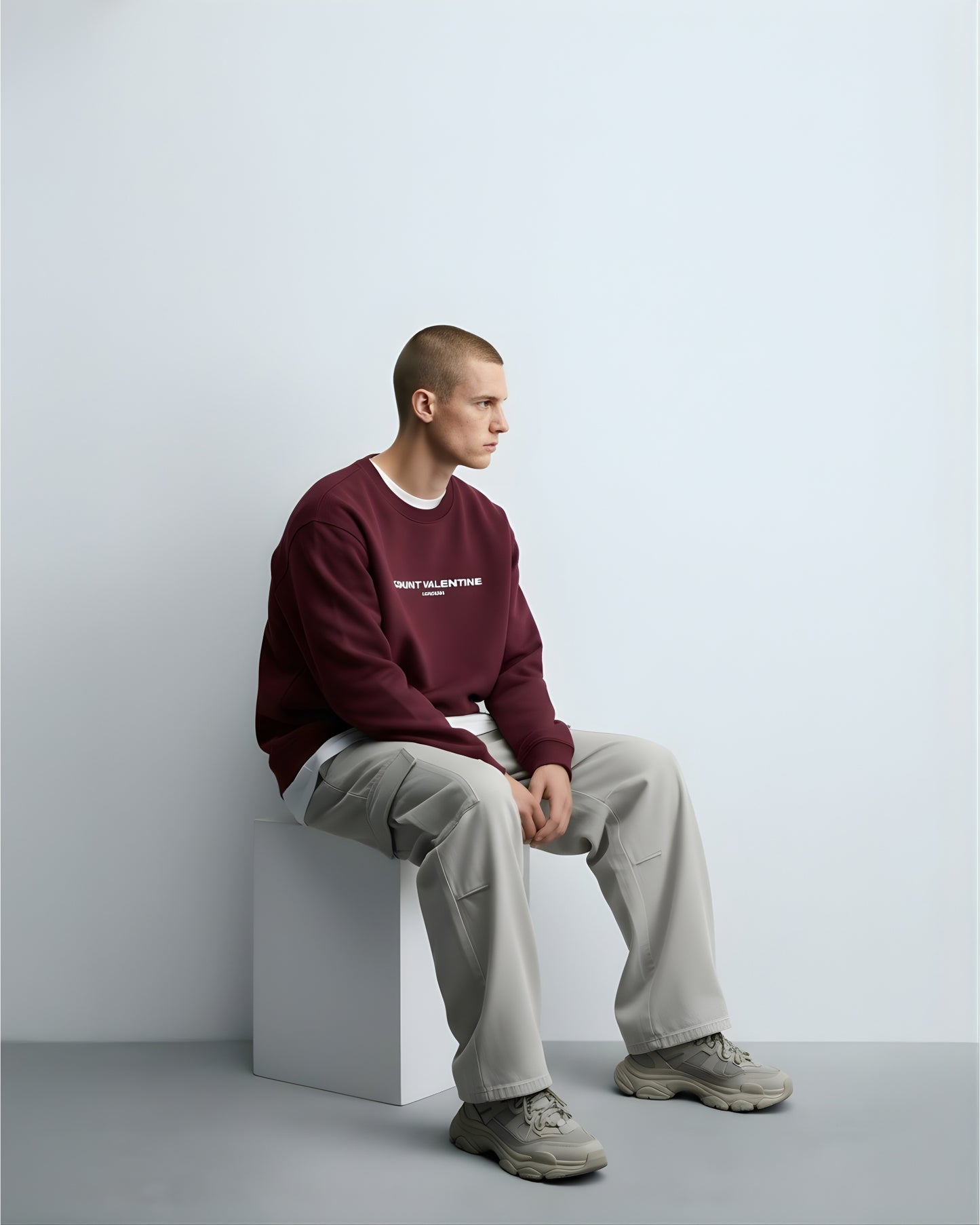 Maroon Unisex Oversized Sweatshirt