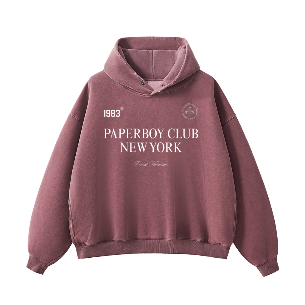 Frayed Enzyme Washed Fleece Hoodie