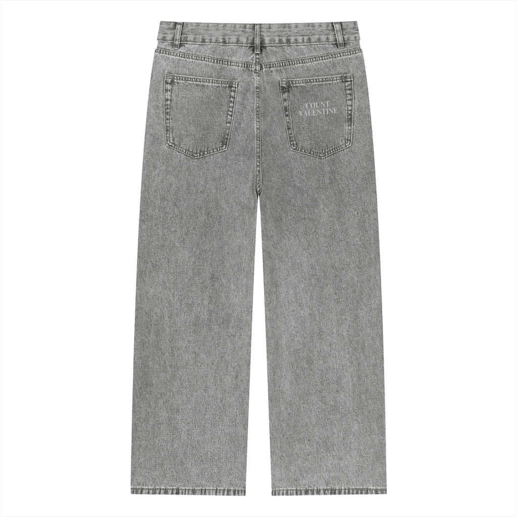 Unisex Vintage Wash Straight Leg Jeans