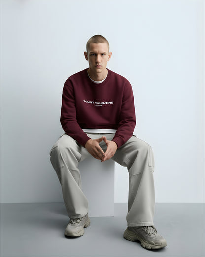 Maroon Unisex Oversized Sweatshirt