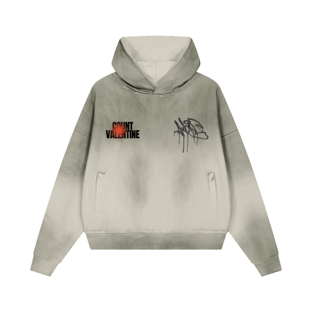 Unisex Sunfade Distressed Boxy Hoodie