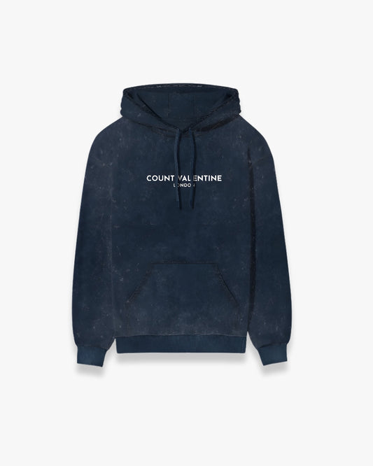 NAVY BLUE ACID WASHED HOODIE