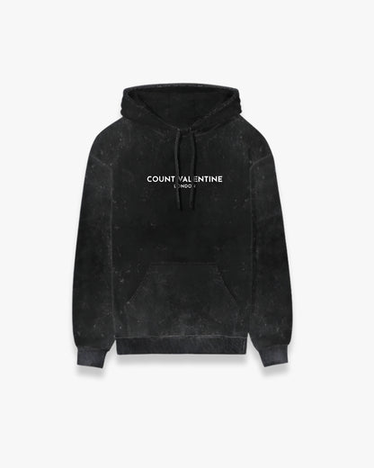 CHARCOAL BLACK ACID WASHED HOODIE