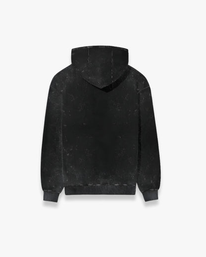 CHARCOAL BLACK ACID WASHED HOODIE