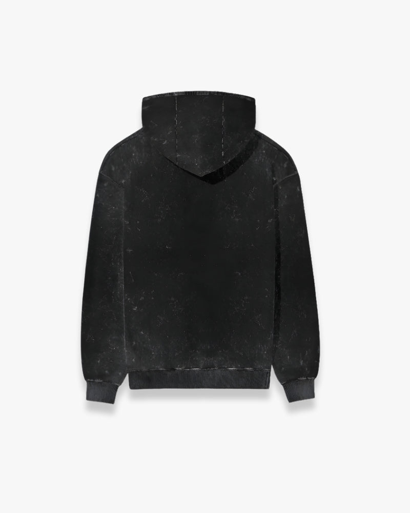 CHARCOAL BLACK ACID WASHED HOODIE