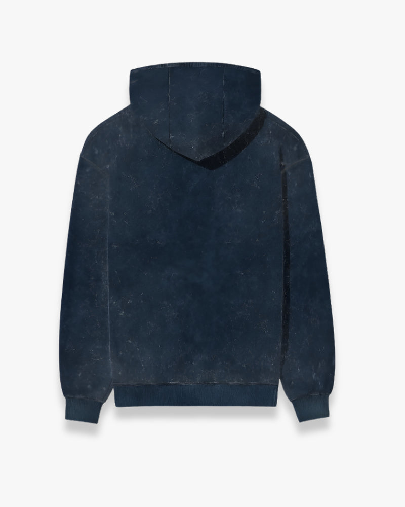 Navy Blue Unisex Acid Washed Hoodie