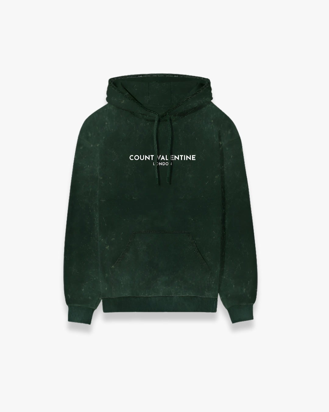 BOTTLE GREEN ACID WASHED HOODIE