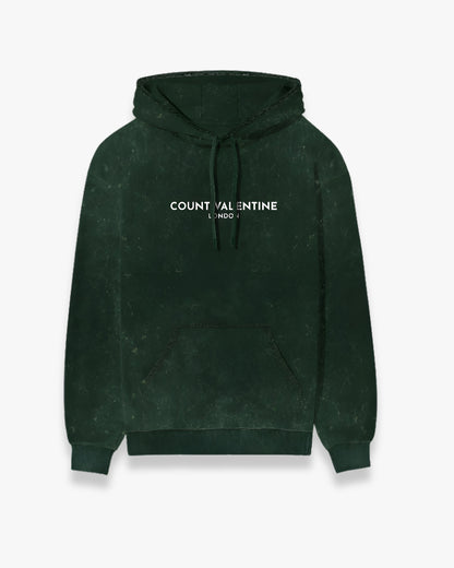 Bottle Green Unisex Acid Washed Hoodie