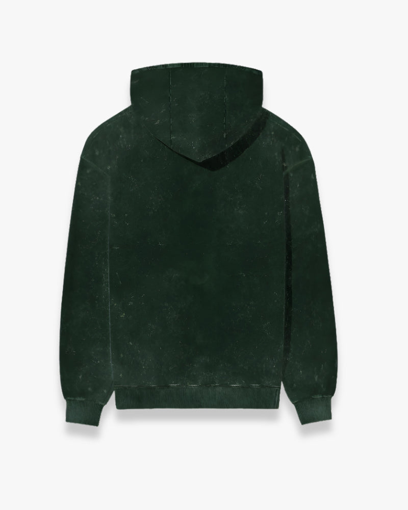 Bottle Green Unisex Acid Washed Hoodie