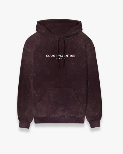 Maroon Unisex Acid Washed Hoodie
