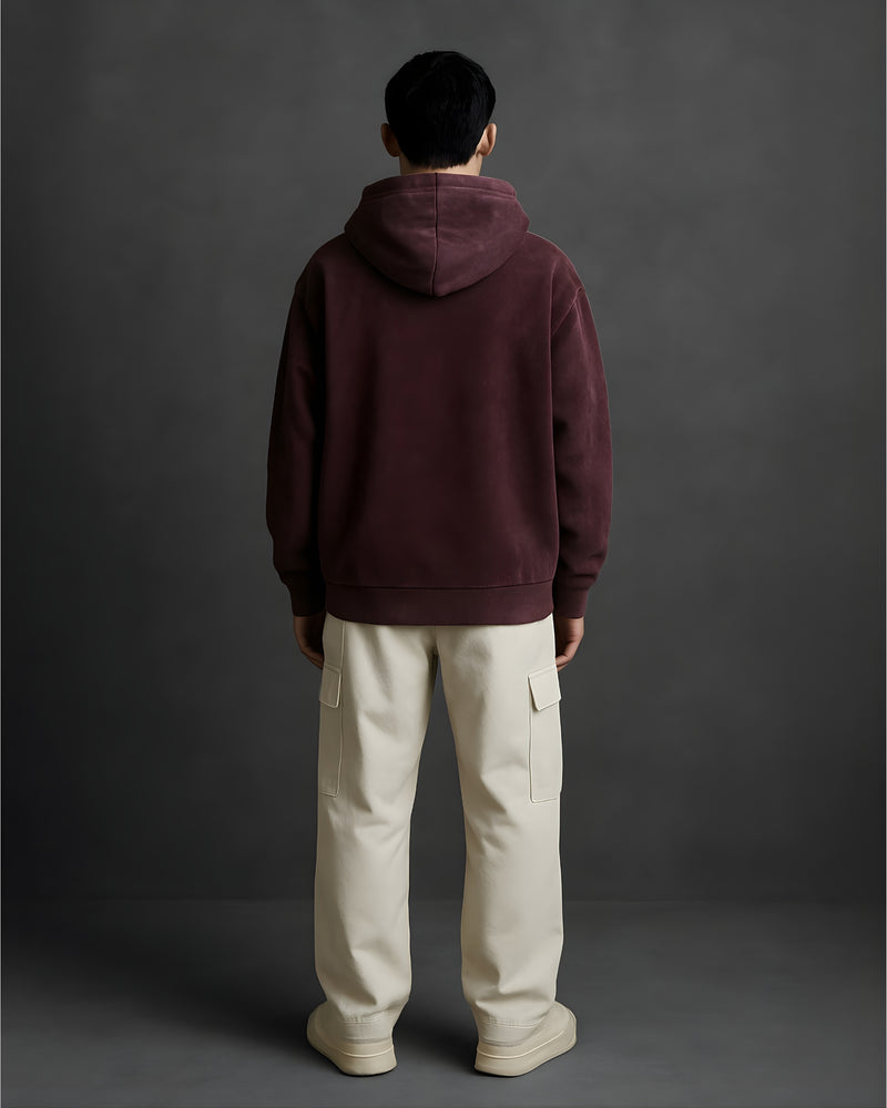 Maroon Unisex Acid Washed Hoodie