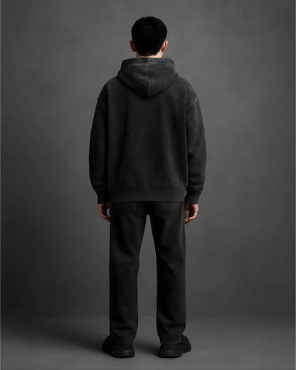 Charcoal Black Unisex Acid Washed Hoodie