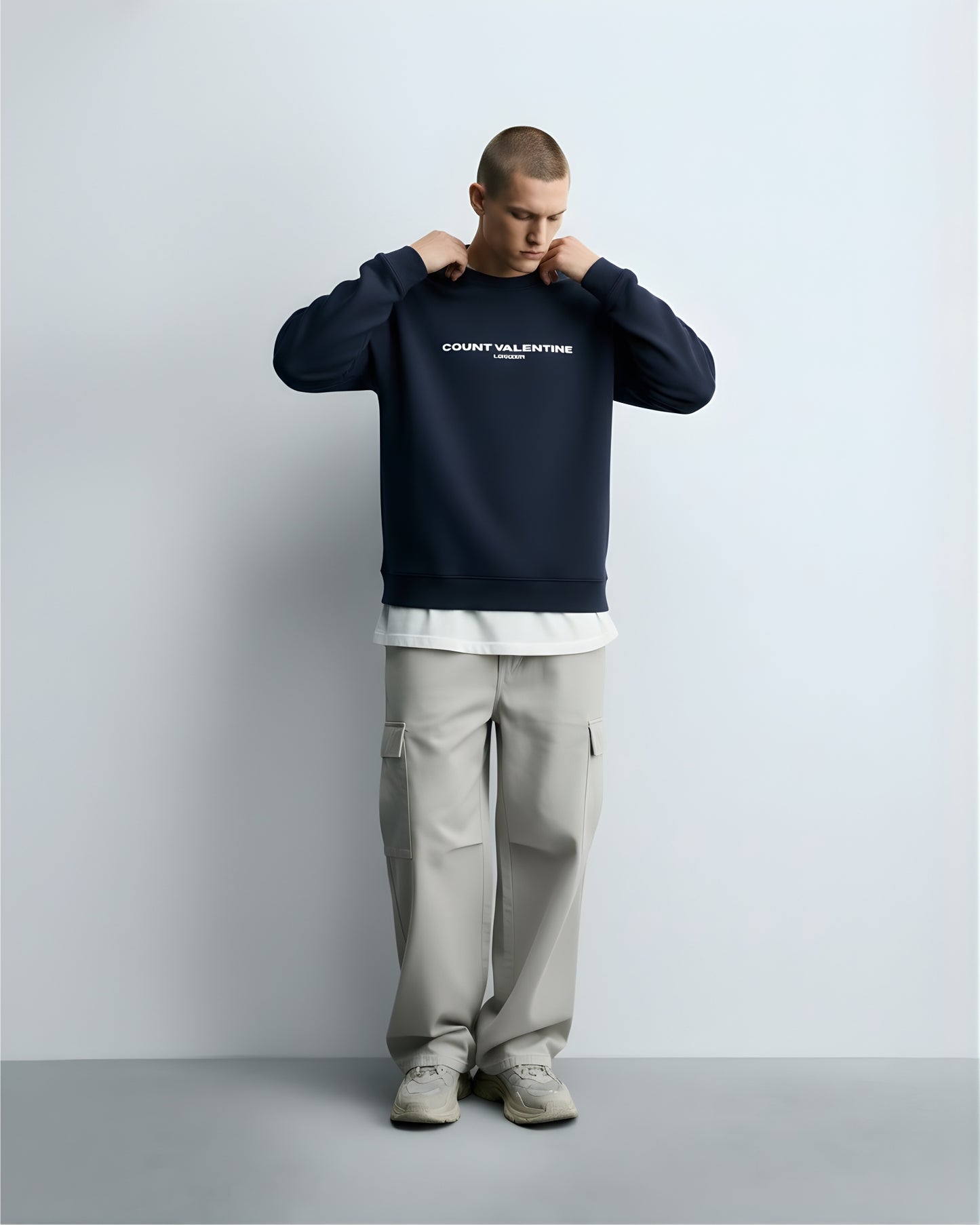 Navy Blue Unisex Oversized Sweatshirt