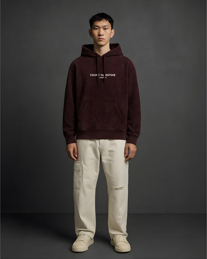 Maroon Unisex Acid Washed Hoodie