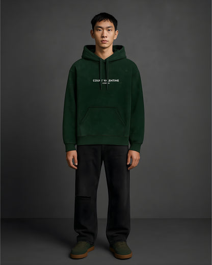 Bottle Green Unisex Acid Washed Hoodie