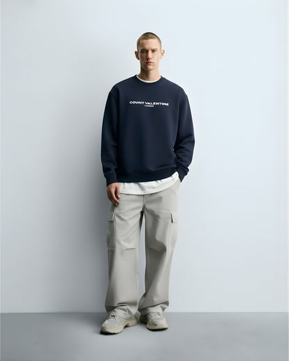 Navy Blue Unisex Oversized Sweatshirt