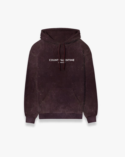 MAROON ACID WASHED HOODIE