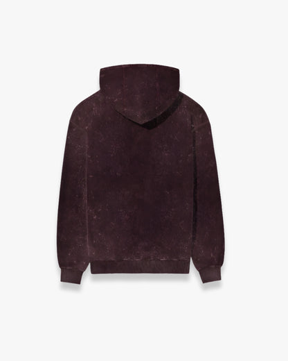 MAROON ACID WASHED HOODIE