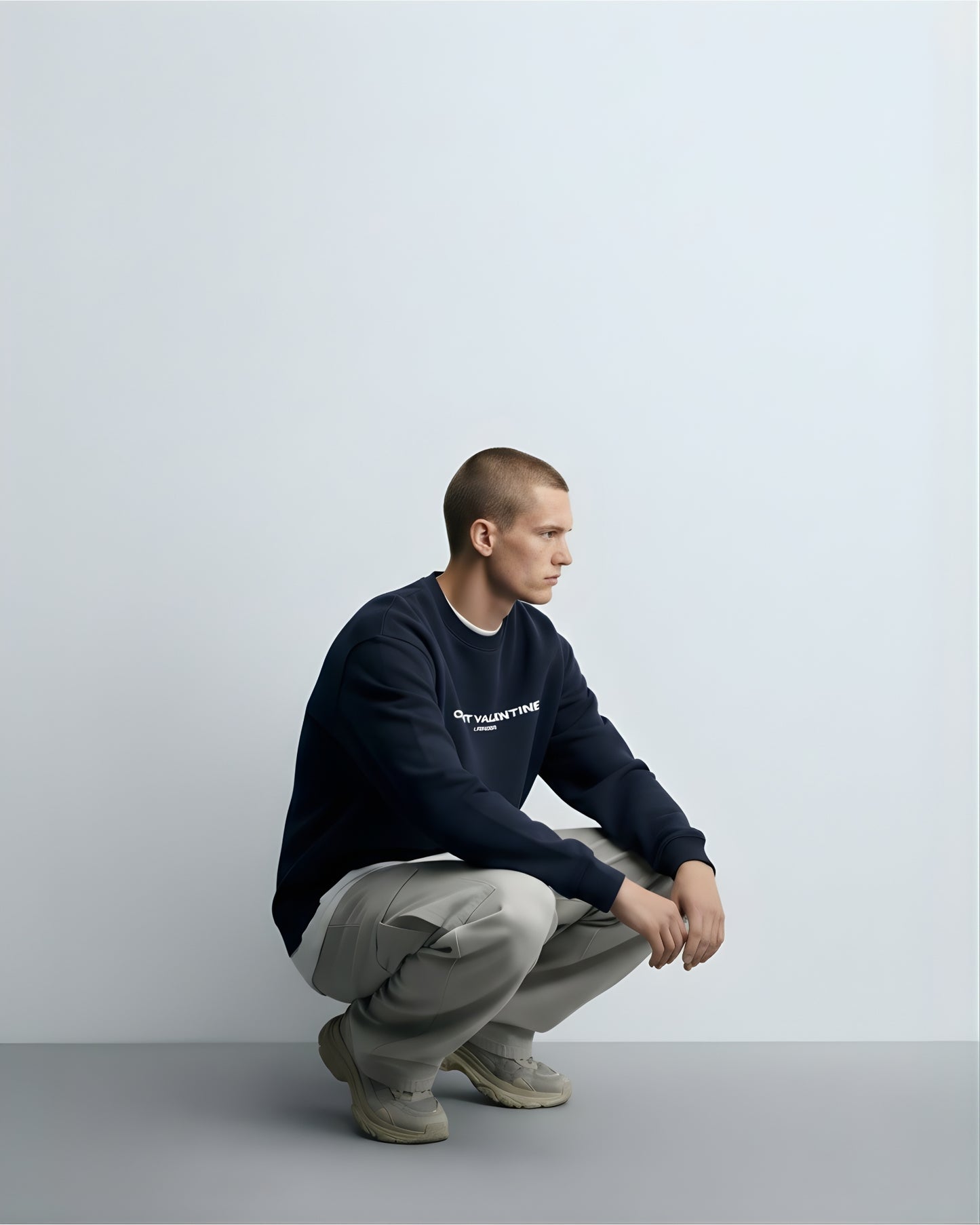 Navy Blue Unisex Oversized Sweatshirt