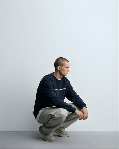 Navy Blue Unisex Oversized Sweatshirt