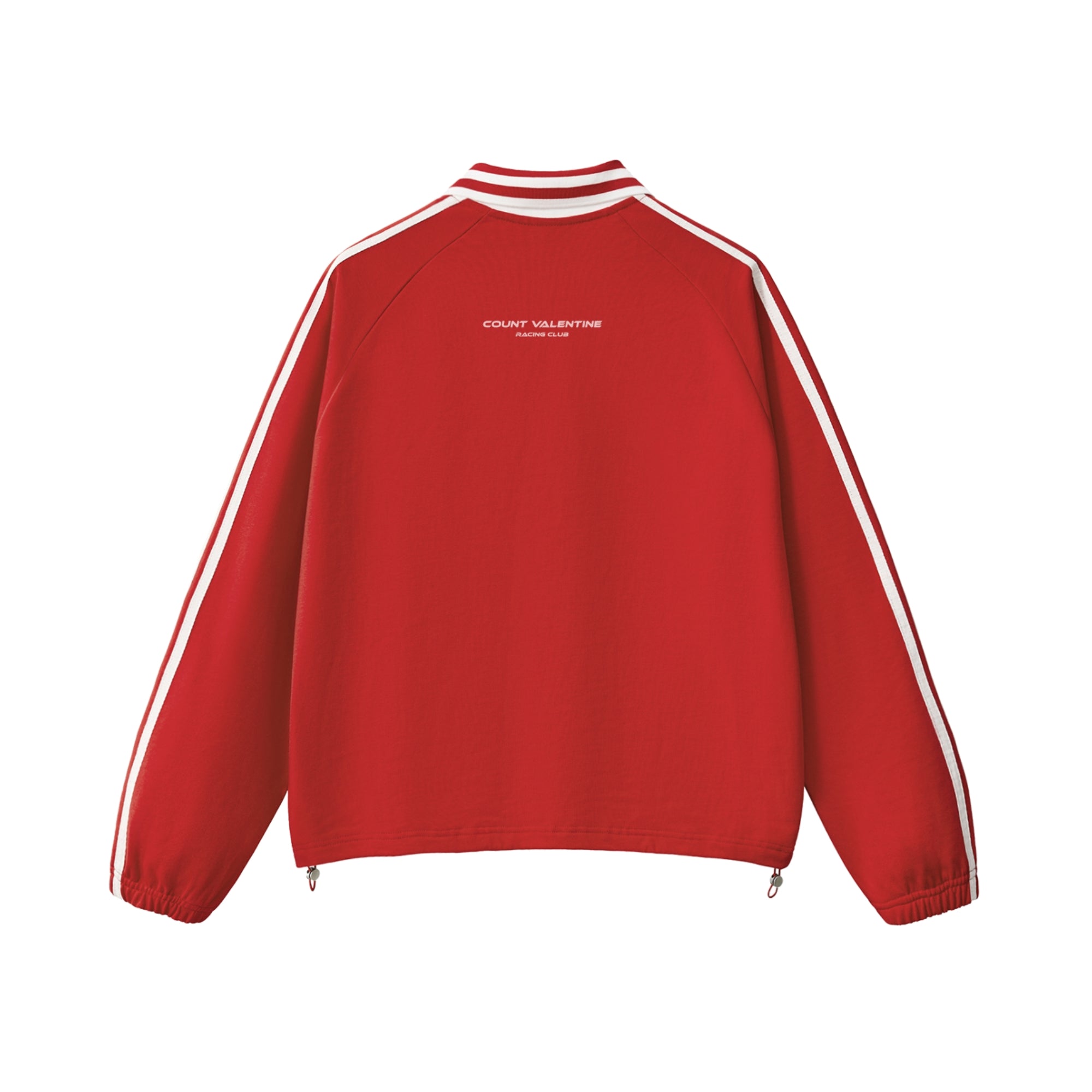 Contrast Striped Lapel Collar Sweatshirt