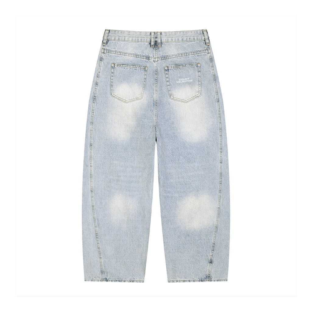 Men's Vintage Wash Sunfade Barrel Leg Jeans