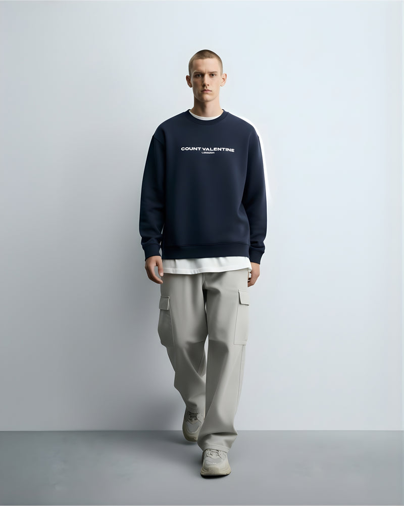 Navy Blue Unisex Oversized Sweatshirt