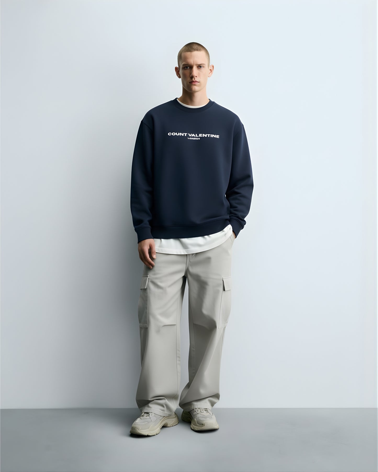 Navy Blue Unisex Oversized Sweatshirt