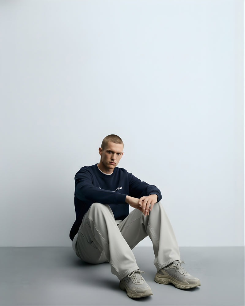 Navy Blue Unisex Oversized Sweatshirt