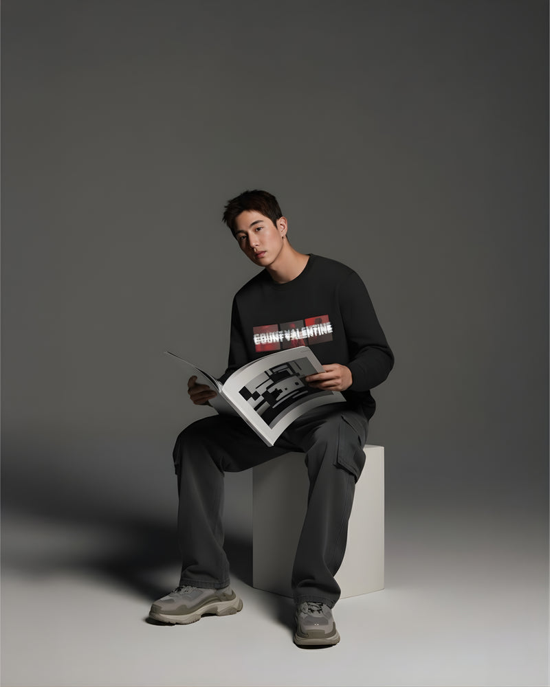 Black Blurred Unisex Sweatshirt