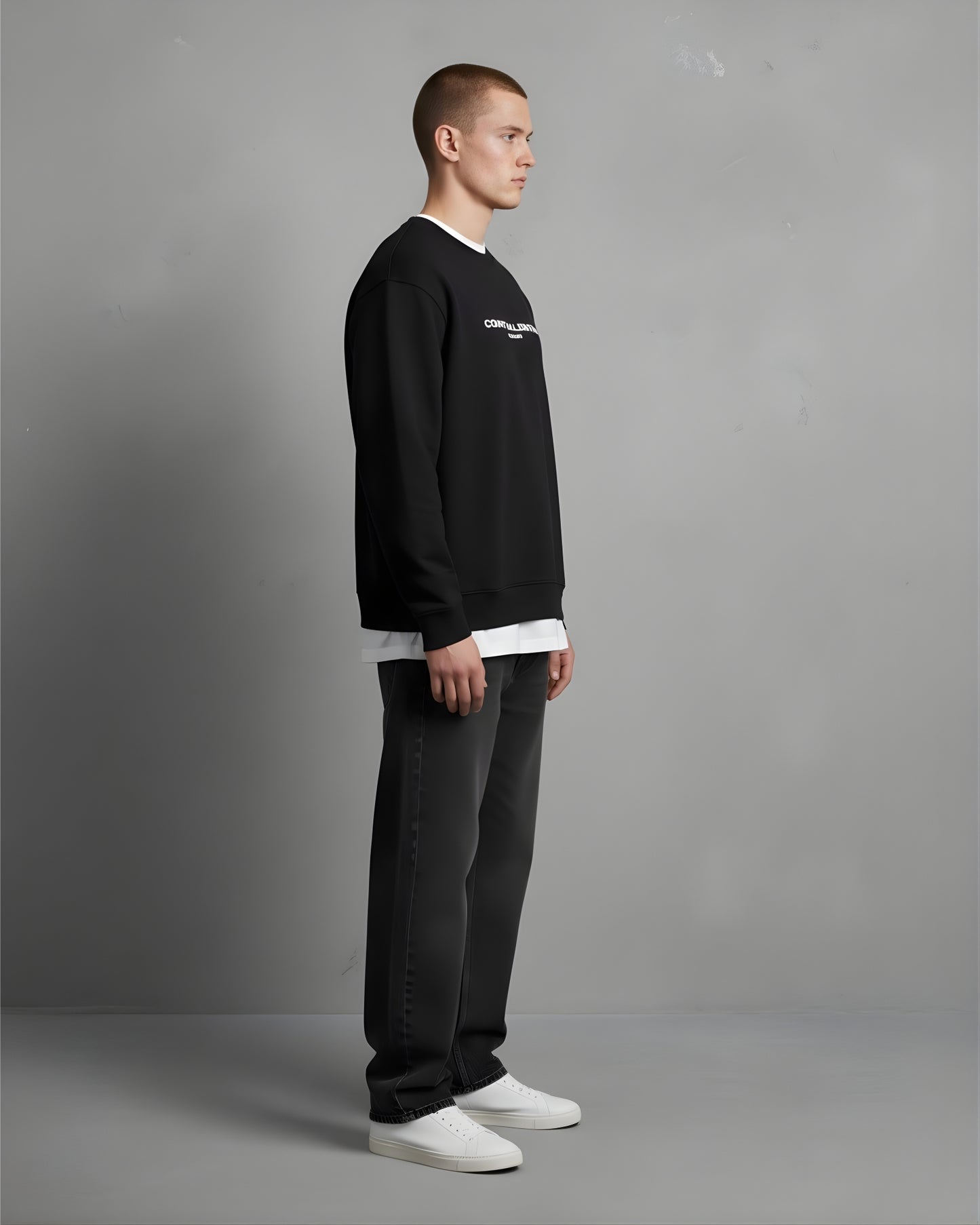 Black Unisex Oversized Sweatshirt