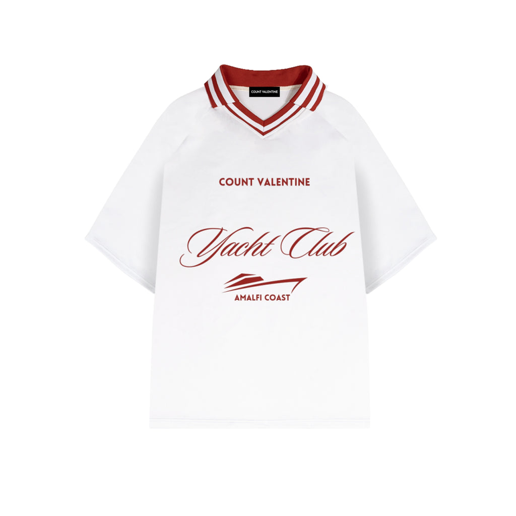 Contrast Lapel Collar Boxy T-Shirt