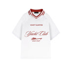 Contrast Lapel Collar Boxy T-Shirt