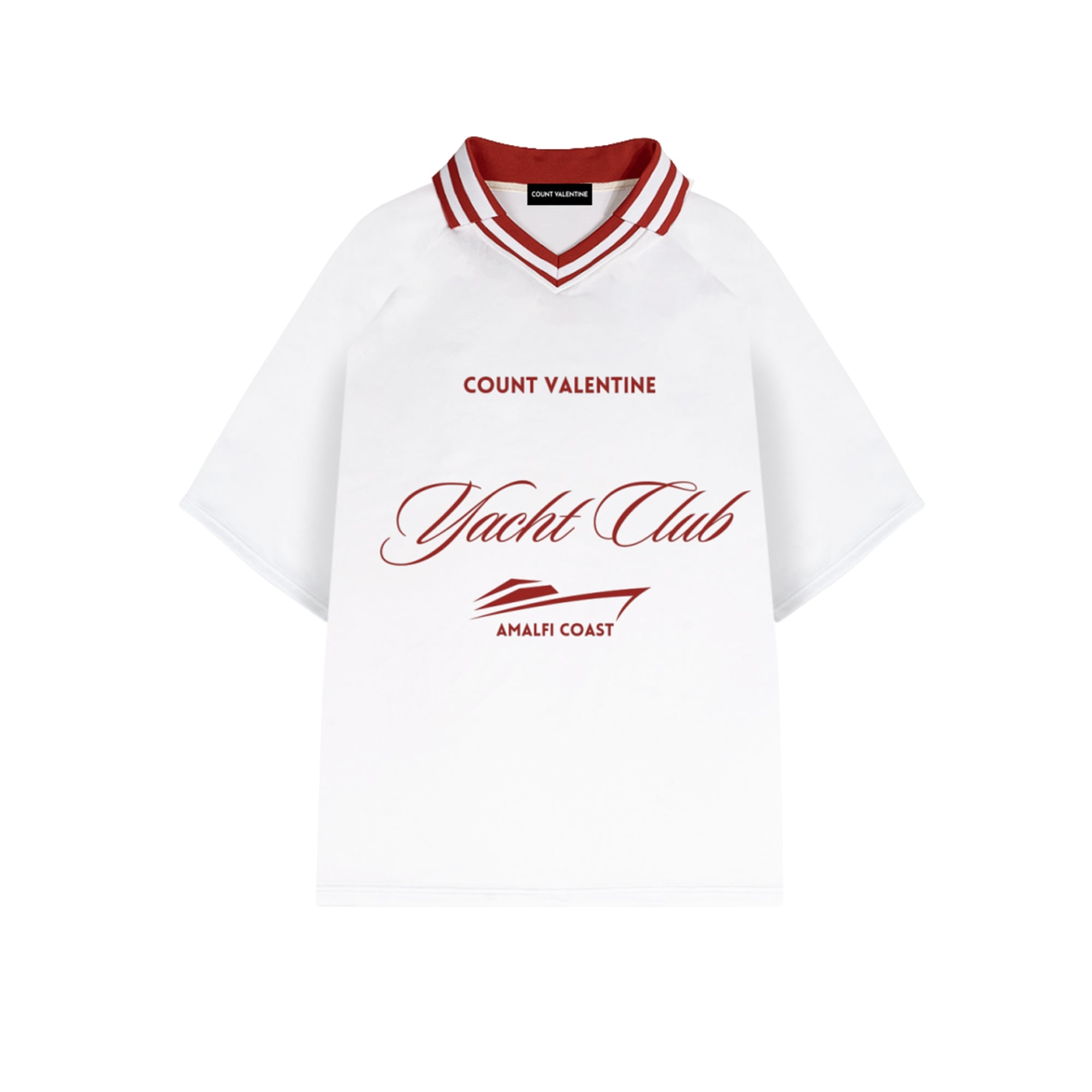 Contrast Lapel Collar Boxy T-Shirt