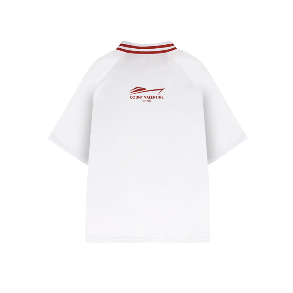 Contrast Lapel Collar Boxy T-Shirt