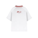 Contrast Lapel Collar Boxy T-Shirt