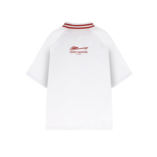Contrast Lapel Collar Boxy T-Shirt