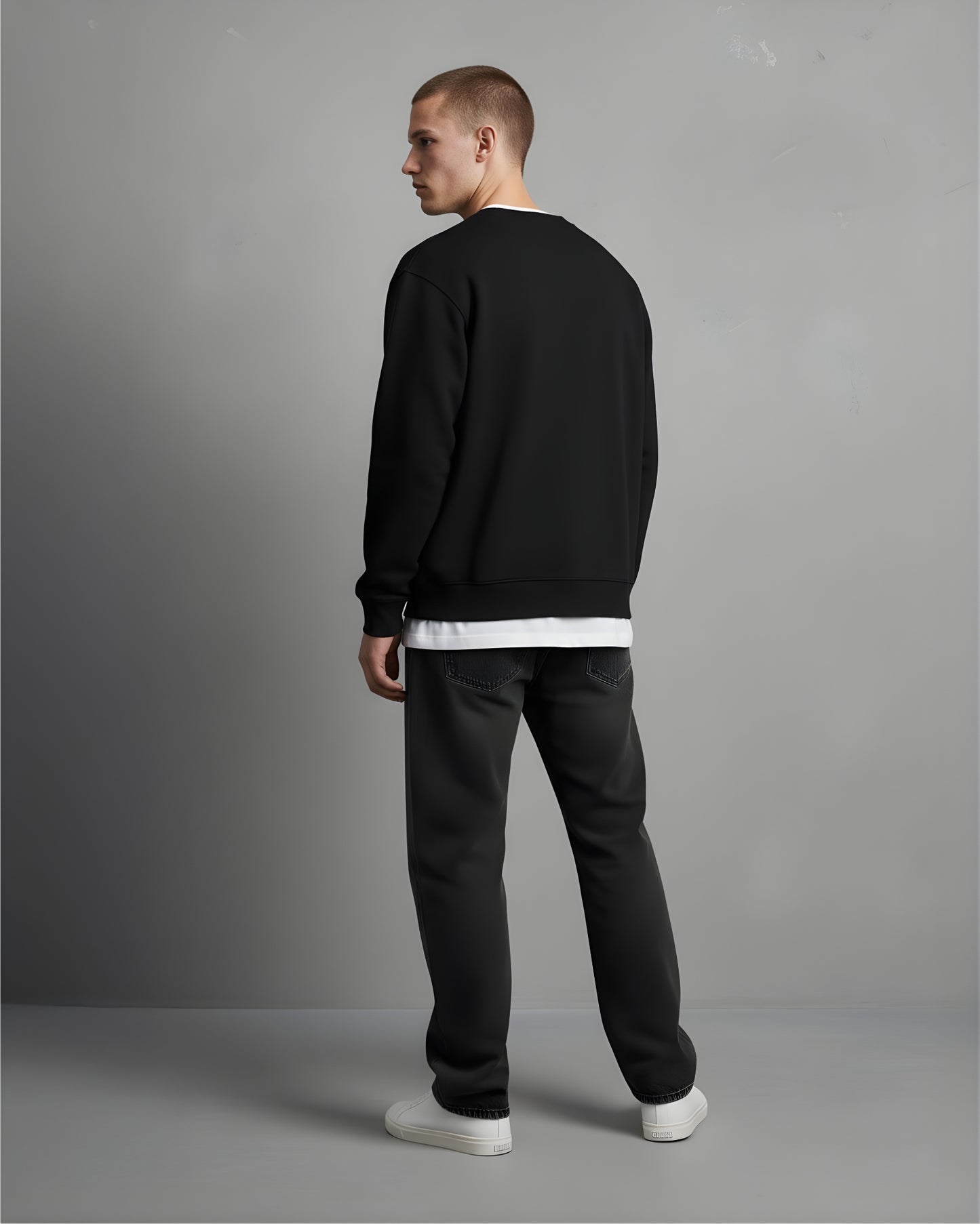 Black Unisex Oversized Sweatshirt