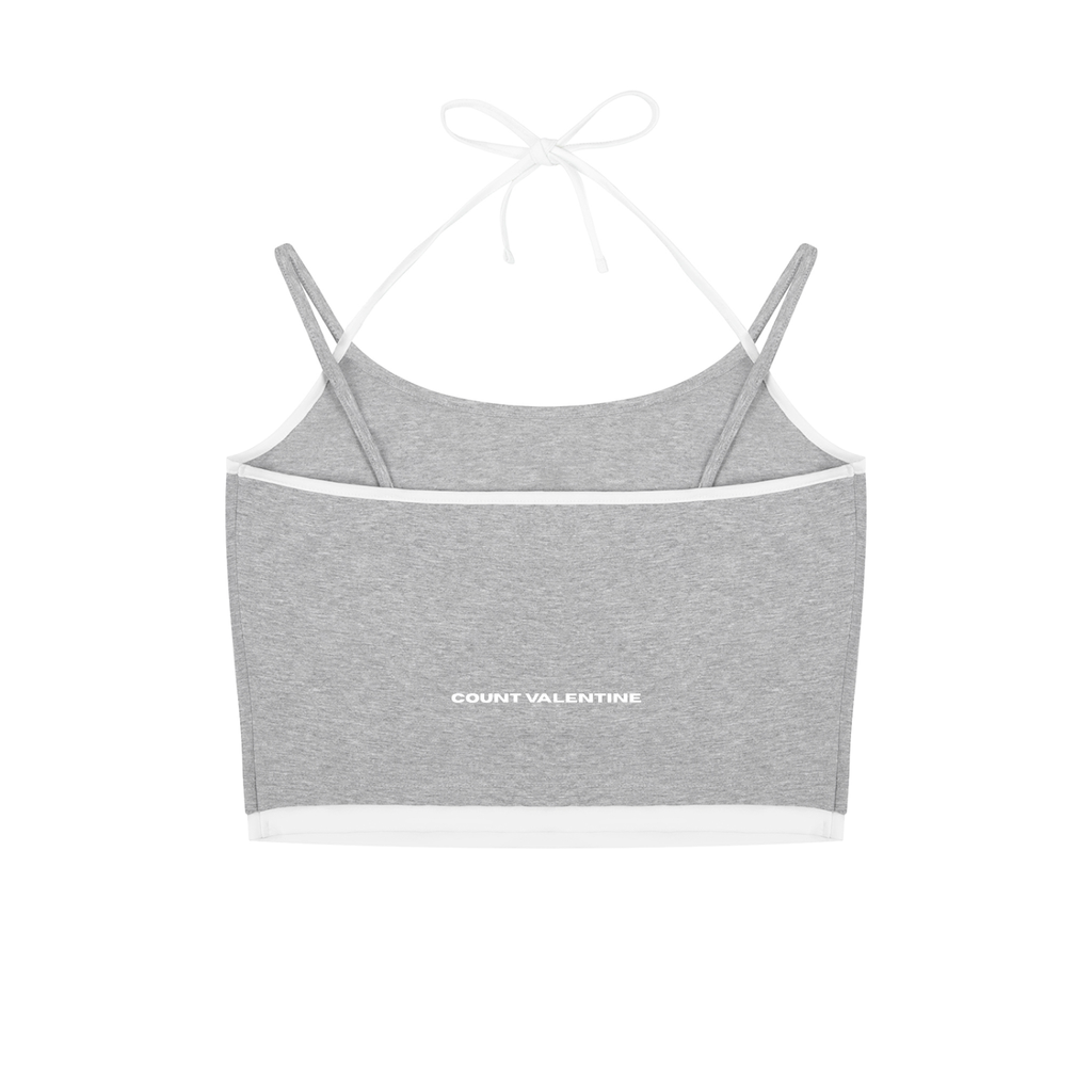Contrast Binding Halter Tank Top