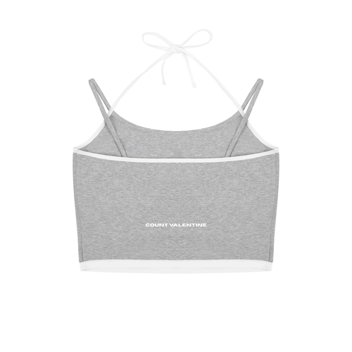Contrast Binding Halter Tank Top