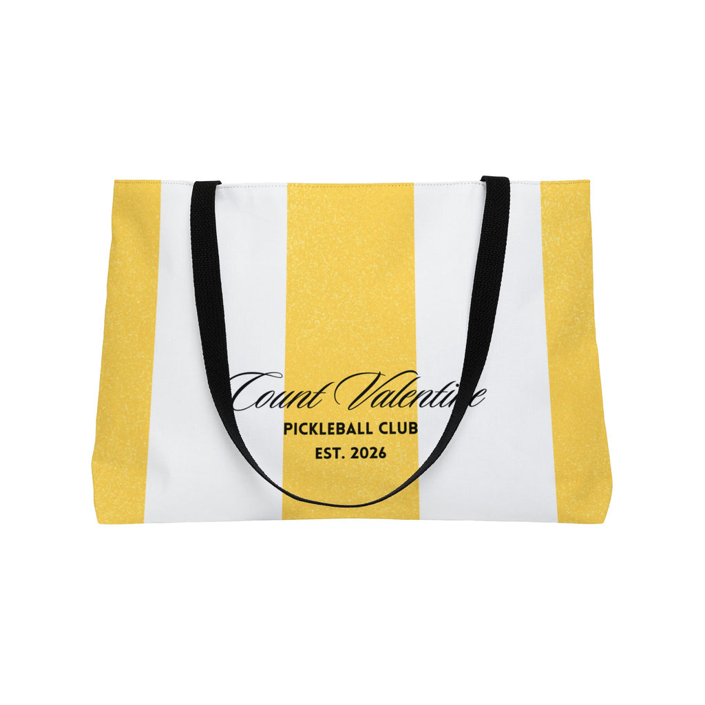 Striped Weekender Tote Bag — Pickleball Club