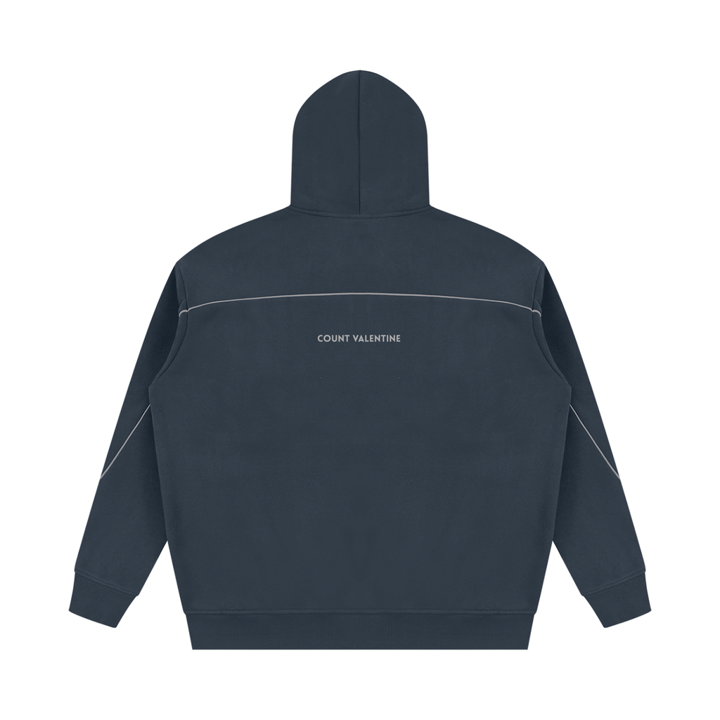 Unisex Oversized Piping Fleece Hoodie