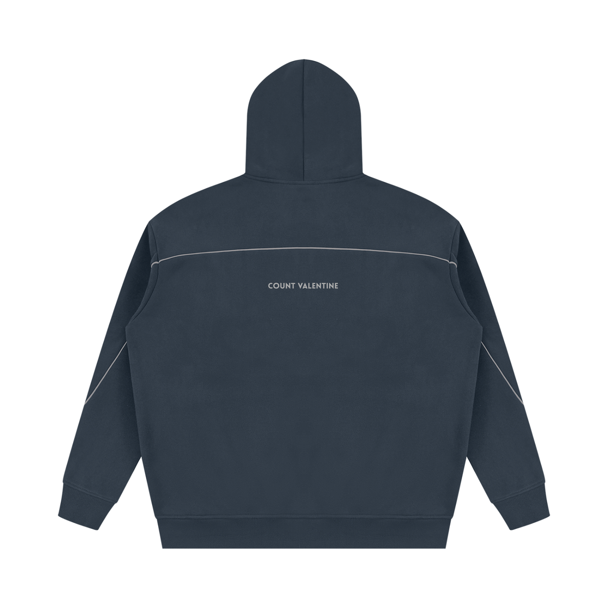 Unisex Oversized Piping Fleece Hoodie