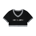 Women's Color Block V-Neck Crop T-Shirt