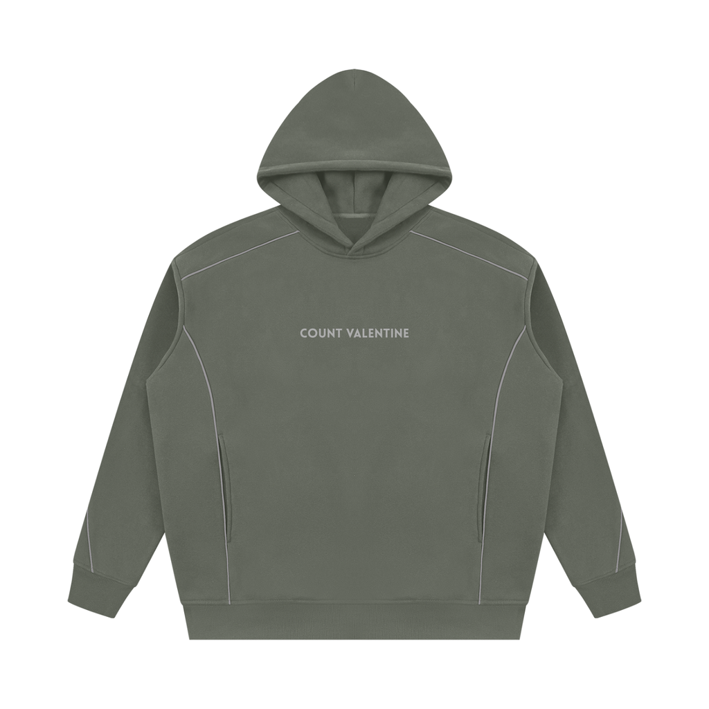 Unisex Oversized Piping Fleece Hoodie
