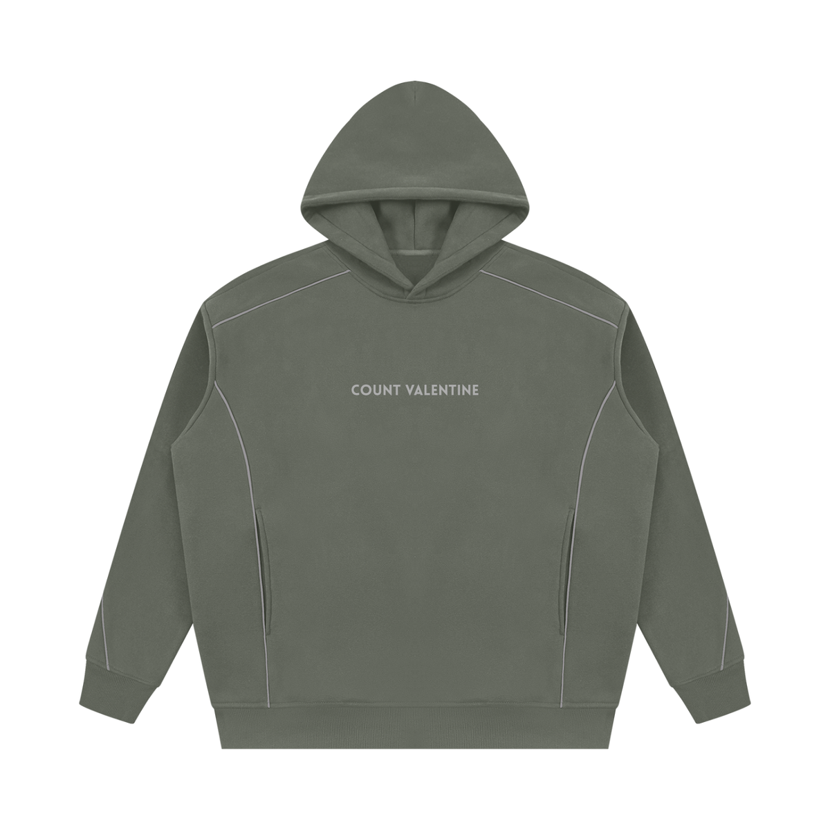 Unisex Oversized Piping Fleece Hoodie