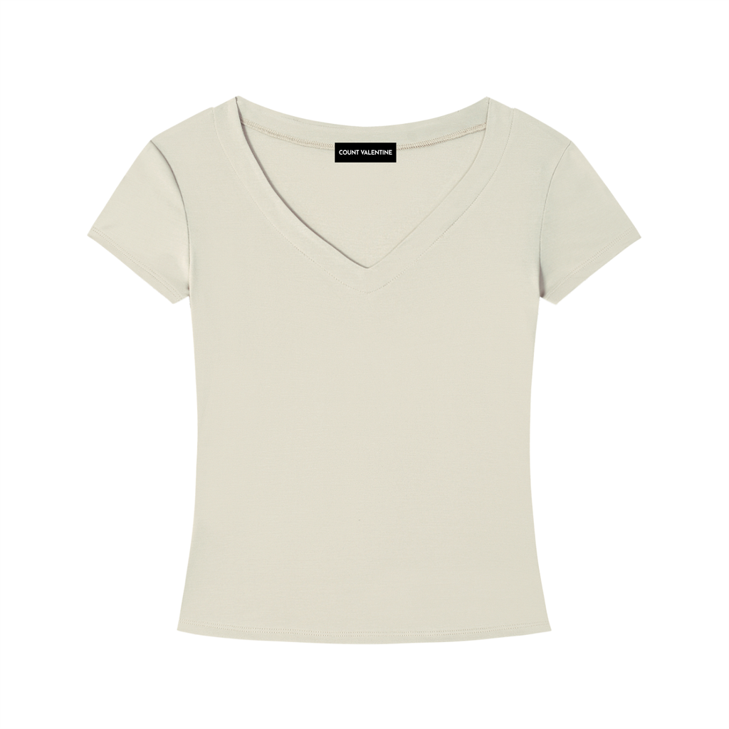 Tencel Slim Fit V-Neck T-Shirt