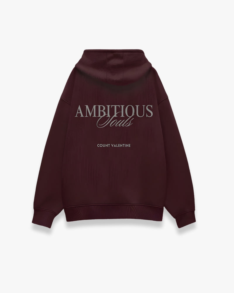 AMBITIOUS SOULS MAROON OVERSIZED HOODIE