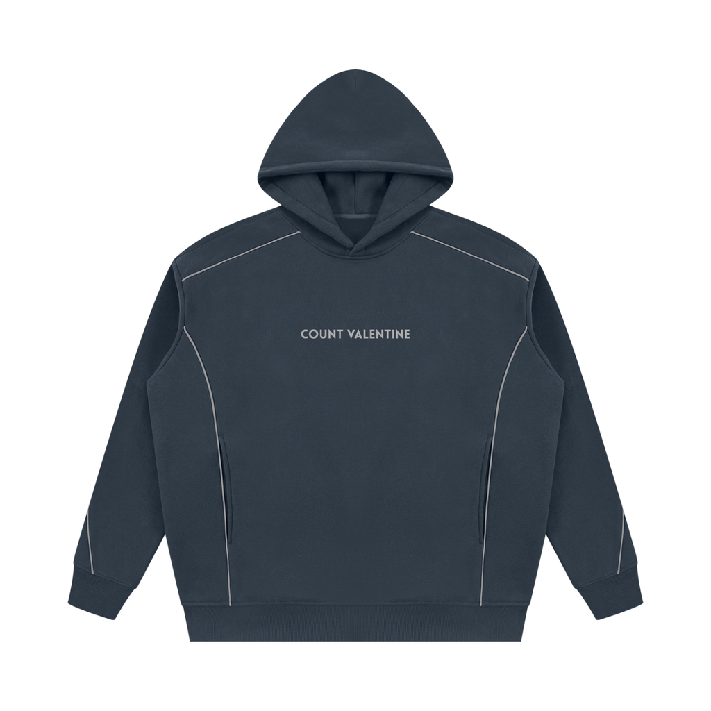 Unisex Oversized Piping Fleece Hoodie